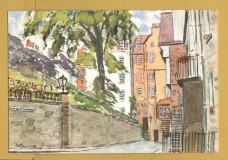 `Ramsey Garden, Edinburgh by David Munro` - Postally Unused - David Munro Postcard.