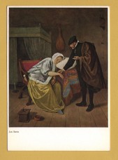 `Amsterdam, Rijksmuseum - The Sick Lady by Jan Steen` - Postally Unused - Museum Postcard.