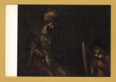 `Saul and David by Rembrandt` - Postally Unused - Mauritshuis Postcard.