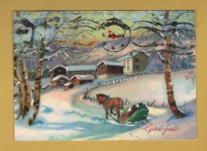 `Merry Christmas`- Swedish Card - Postally Used-1960 - Mittet Postcard.