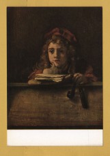 `Rembrandt`s Son Titus by Rembrandt` - Postally Unused - Boyman`s-van Beuningen Museum Postcard.