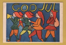 `Merry Christmas by Jagegerd Aven`- Swedish Card - Postally Used-1960 - Competition Postcard.