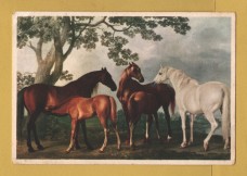 `Mares and Foals in a Landscape (detail) by George Stubbs` - Postally Unused - Royle Publications Postcard.
