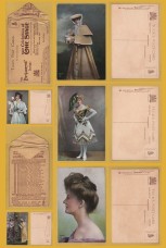 `Celebrities of the Stage 1906 - Series 4499 - 5 Postcards (One Missing)` - Postally Unused - Raphael Tuck & Sons Postcards.