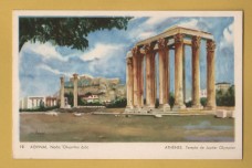 `ATHENS - The Temple of Olympian Jupiter` - Postally Unused - Delta Postcard.