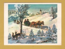 `Merry Christmas and Happy New Year by Charles Pasche`- Swedish Card - Postally Unused (although message written to rear) - Mouth and Foot Painting Postcard.