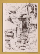 `Hong Kong - Squatters Huts, Aberdeen, Hong Kong by Charles D.Hoeppner` - Postally Unused - City Museum & Art Gallery Postcard.