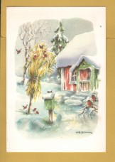 `Merry Christmas and Happy New Year by Erik Forsmann`- Swedish Card - Postally Used-1973 - graco Postcard.