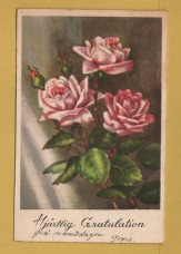 `Heartfelt Congratulation - Happy Names Day - Joyce` - Swedish Card - Postally Used-1946 - Haco Postcard.