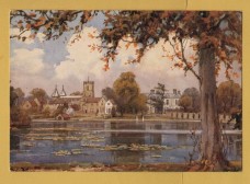 `Melbourne Church and Hall From Across the Pool by Harold Gresley` - Postally Unused - English Life Publications Postcard.