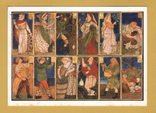 `The Months Tile Panel 1863 - Designed by Various, Painted by Lucy Faulkner` - Postally Used - Eden Print Postcard.