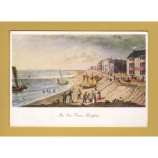 `The Sea Front, Brighton - Aquatint by G.Hunt` - Postally Unused - F.J.Ward`s Bookshop Postcard.