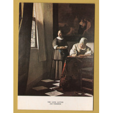 `The Love Letter - Jan Vermeer` - Postally Unused - The Medici Society Postcard.