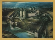 `Rhuddlan Castle, Clwyd - Alan Sorrell 1963` - Postally Unused - Department of Environment Postcard.