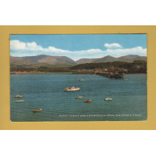 `Menai Strait and Snowdonia from Beaumaris Road` - Postally Used - Menai Bridge ? July 1969 Postmark - J.Salmon Postcard