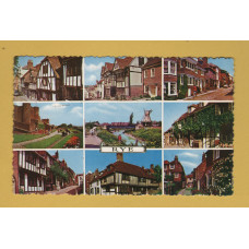 `RYE` - Multiview - Postally Used - Folkestone 28th August 1967 Kent Postmark - Shoesmith & Etheridge Ltd. Postcard.