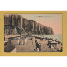 `Le Treport - La Plage et les Falaises` - Postally Unused - J.Aubert Postcard.