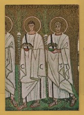 `Ravenna - S.Apollinare Nuovo - Detail of the Procession of Martyrs (6th Cent)` - Postally Unused - E.Dante Postcard.