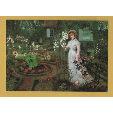 `The Rector`s Garden - Queen of the Lilies - John Atkinson Grimshaw` - Postally Unused - The Medici Society Postcard.