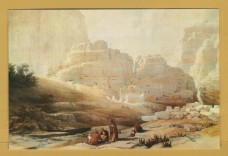 `Petra - The Acropolis by David Roberts 1839` - Postally Unused - Oriental Graphics Postcard.