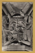 `Auxerre Cathedral - Head Adorning the Arcades of the Ambulatory` - Postally Unused - CIM Postcard.