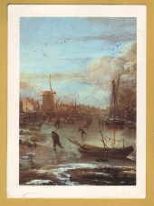 `A Frozen River by a Town at Evening by Aert van der Neer` - Postally Used - Unknown Producer