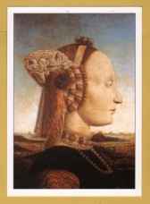 `Florence, Uffizi Gallery - Portrait of Battista Sforza by Piero del Francesca` - Postally Unused - Urbino Postcard.