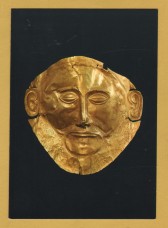 `Athens, National Museum - Gold Mask from the Acropolis of Mycenae` - Postally Unused - Hannibal Postcard.