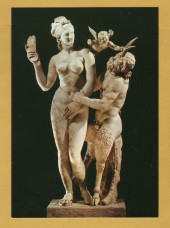 `Athens, National Museum - Group of Aphrodite, Pan and Eros from Delos` - Postally Unused - Hannibal Postcard.