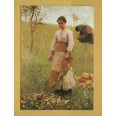 `The Stone Pickers - Sir George Clausen` - Postally Unused - The Medici Society Postcard.
