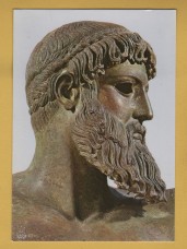 `Athens, National Museum - Bronze Statue of Poseidon or Zeus from Artemision` - Postally Unused - Hannibal Postcard.