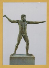 `Athens, National Museum - Bronze Statue of Poseidon or Zeus from Artemision` - Postally Unused - Hannibal Postcard.