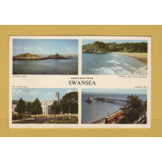 `Greetings From Swansea` - Multiview - Postally Unused - Jarrold & Sons Postcard.