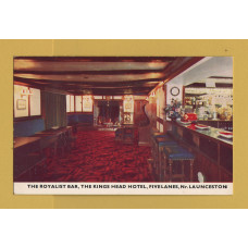 `The Royalist Bar, The Kings Head Hotel, Five Lanes, Nr Launceston` - Postally Unused - Hamilton Fisher & Co. Postcard.