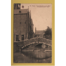 `Bruges - Pont St-Boniface sur la Reie` - Postally Used - Field Post Office Postmark with Censor Frank - J.D.C Globe Postcard.