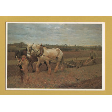 `Ploughing - Sir George Clausen` - Postally Unused - The Medici Society Postcard.