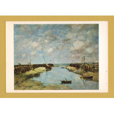 `The Entrance To Trouville Harbour - Louis-Eugene Boudin` - Postally Unused - National Gallery Postcard.