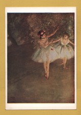 `Two Dancers on the Stage by Edgar Degas` - Postally Unused - The Pallas Gallery Postcard.