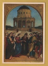 `The Marriage of the Virgin by Raphael Sanzio` - Postally Unused - Brera Art Gallery Postcard.