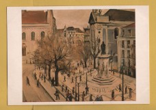 `The Monument and Square of Luis De Camoes` - Postally Unused - Lisbon Municipal Museum Postcard.
