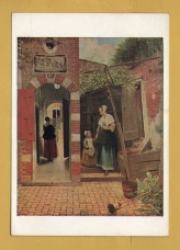 `Courtyard of a House in Delft by Pieter de Hoogh` - Postally Unused - National Gallery Postcard.