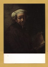 `Self Portrait as Apostle St Paul by Rembrandt` - Postally Unused - Rijksmuseum,Amsterdam Postcard.