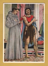 `Florence, Uffizi Gallery - Santa Lucia de' Magnoli Altarpiece (detail) by Domenico Veneziano` - Postally Unused - A.Martello Postcard. `Florence, Uffizi Gallery - Santa Lucia de' Magnoli Altarpiece (detail) by Domenico Veneziano` - Postally Unused - A.Martello Postcard.