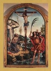 `Rome, Borghese Gallery - Crucifix with St Jerome and St Christopher by Pinturichio` - Postally Unused - EVR Postcard.