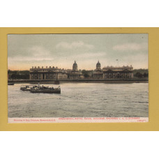 `Greenwich, Royal Naval College, Showing L.C.C. Steamer` - Postally Unused - Manning & Son Postcard