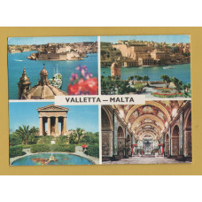 `Valletta - Malta` - Postally Used - Valletta 7th October 1989 Malta - Postmark with Slogan - Cathedral Library Sliema Postcard.