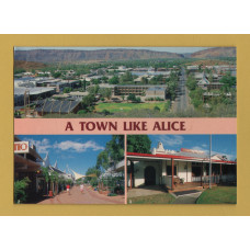 `A Town Like Alice` - Postally Used - Alice Springs 25th October 1989 ILT 0870 Postmark with Slogan - Barker Souvenirs Postcard