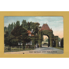 `West Entrance, Avery Park, Eltham` - Postally Used - Woolwich 17th October 1905 Postmark - Woolwich Postcard.