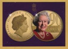 `Westminster - Queen Elizabeth ll - 90th Birthday Coin - Jersey`- Postally Unused - Westminster Postcard.