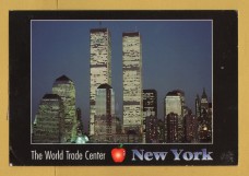 `The World Trade Centre at Night - New York`- Postally Used-1997 - City Merchandise Postcard.